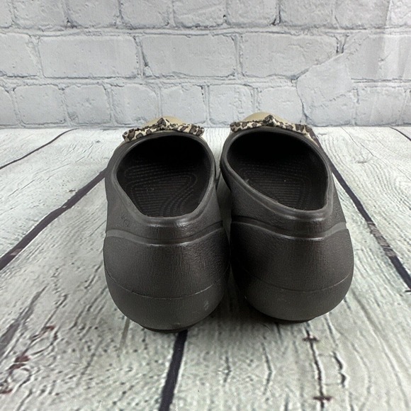 Crocs Womens 5 Brown Tan Bow Tie Flats‎ - Picture 4 of 8